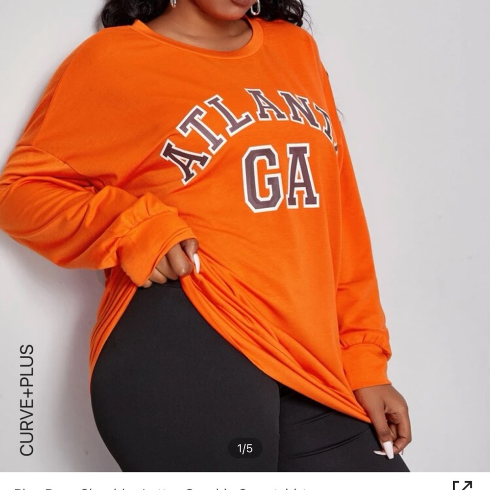 Drop Shoulder Letter Graphic Sweatshirt